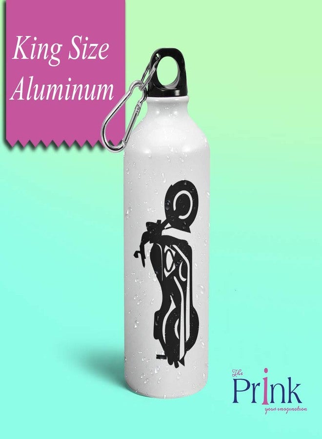 Prink Aluminium Bike Printed Sipper Water Bottles for Men (600ml, White) - Image 2